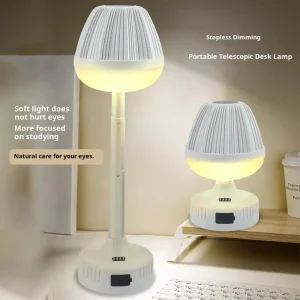 نمای جانبی آباژور رومیزی LED مدل LT-8179 با نمایش ابعاد 16×11×11 سانتی‌متر و وزن سبک 210 گرم، قابل حمل آسان در هر نقطه از منزل