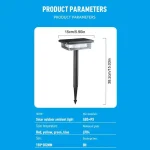 ابعاد گجت روشنایی خورشیدی TC-Z-1 با ریسه رنگی ۸ متری