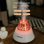دستگاه بخور سرد مدل آتشفشان با مخزن ۲۵۰ میلی‌لیتری و نور RGB رنگ سفید